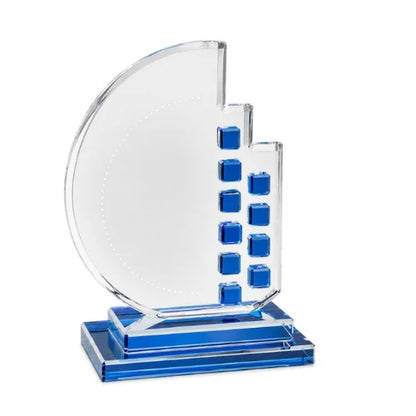 Personalized Azure Moon Crystal Award Trophy