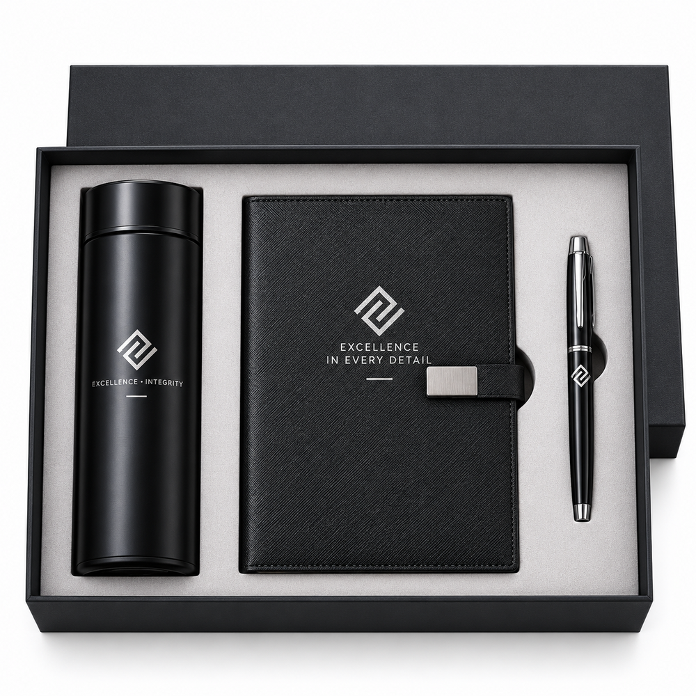Noir custom | Customized Black Corporate Gift Set