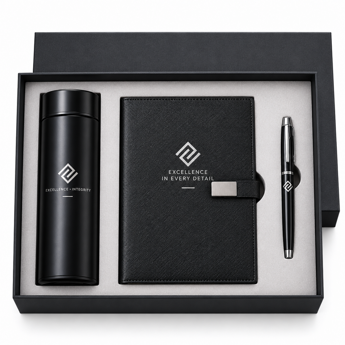 Noir custom | Customized Black Corporate Gift Set