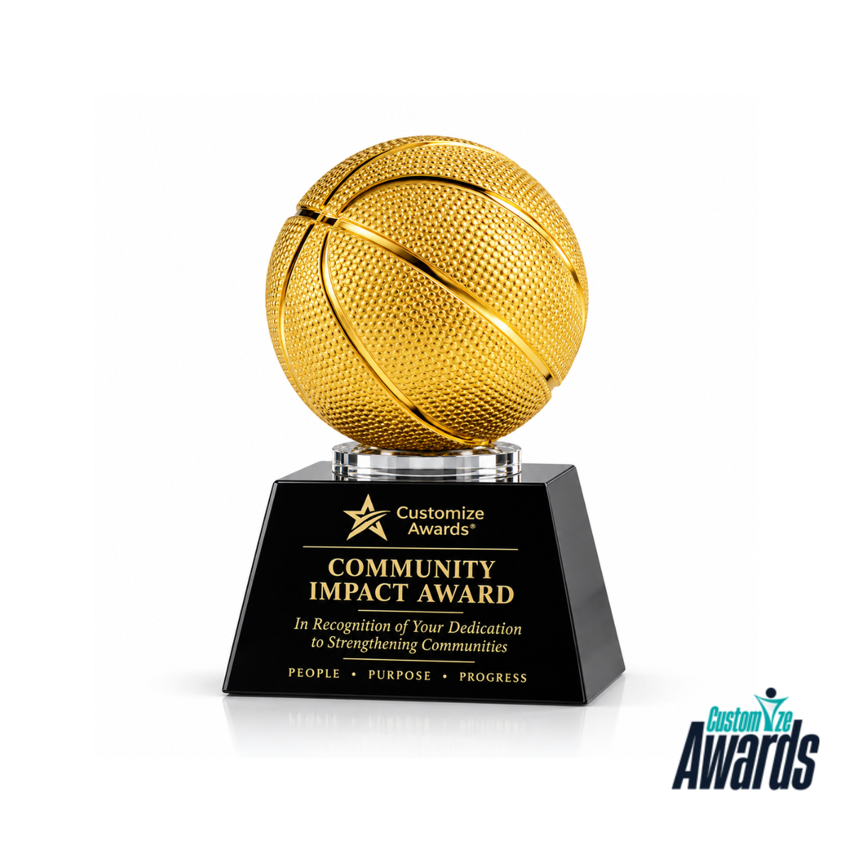 Golden Court | Custom Basketball Recognition Award