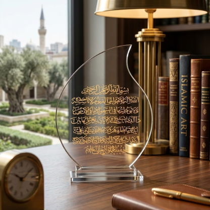 Flame Glass Crystal Plaque