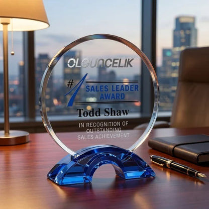Personalized  Greenbrier Indigo Circle Award