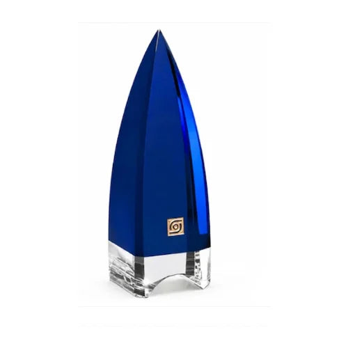 Personalized Culmination Indigo Crystal Award Trophy