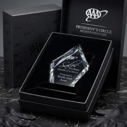 Engraved  Optical Diamond Custom Crystal Award