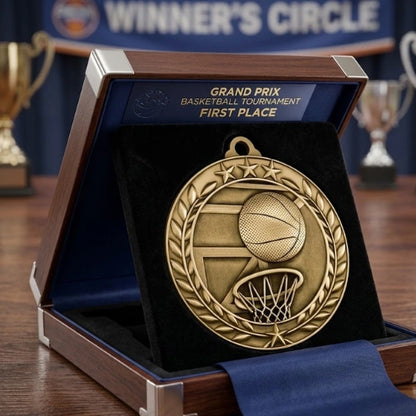 Large Star Basketball Medal