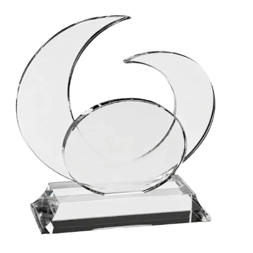 Personalized Elliptic Indigo Crystal Award Trophy