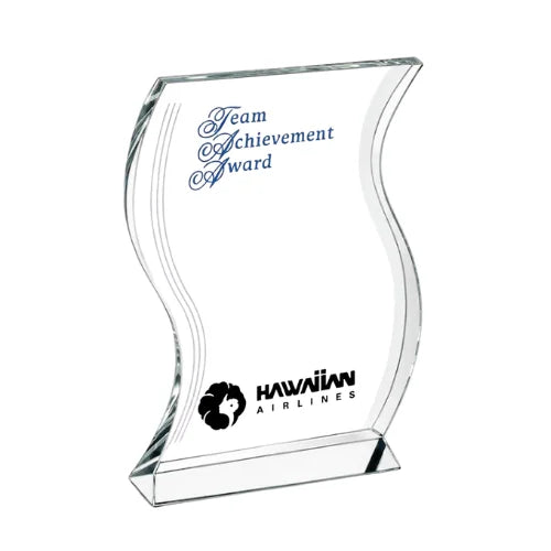 Personalized Engraved Wave Recognition Trophy