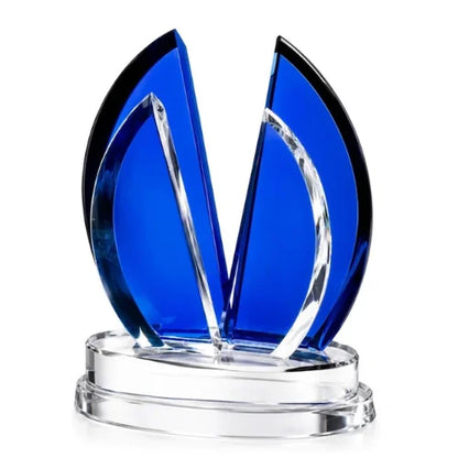 Personalized Leadership Flight Indigo Crystal Award