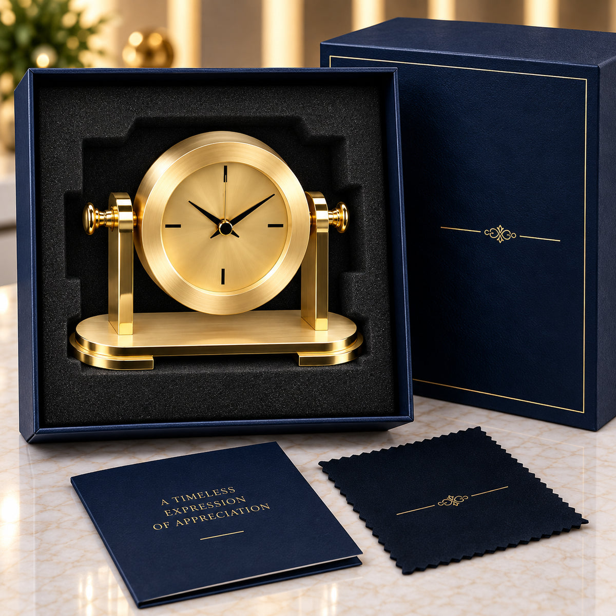 Golden Heritage | Custom Gold Clock Recognition Award