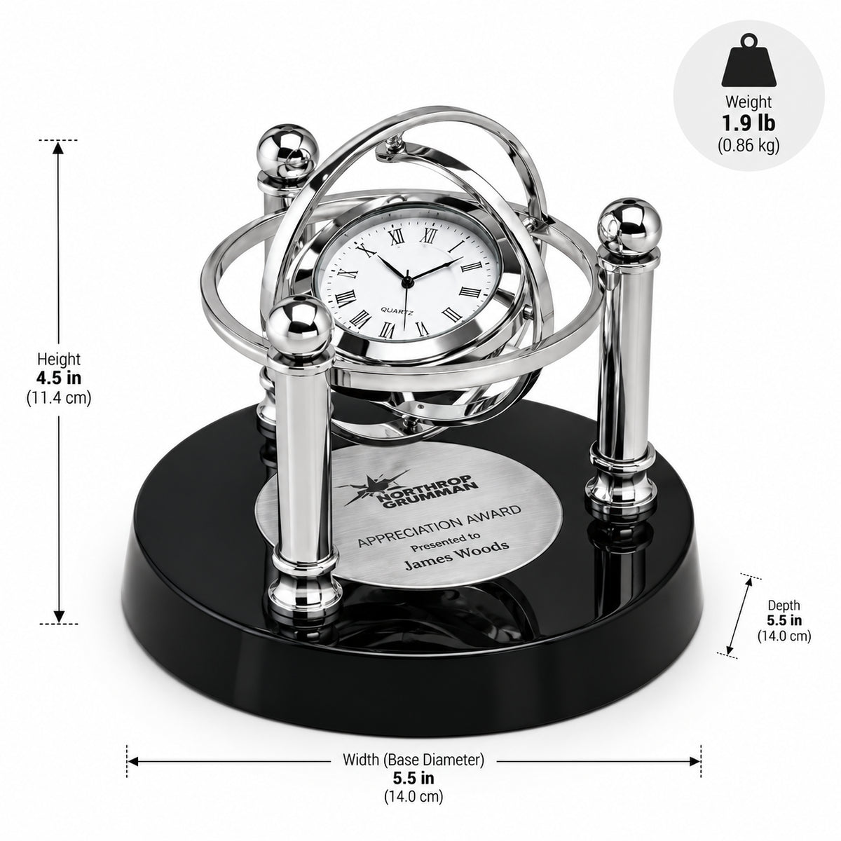 Timeless Tribute | Employee Appreciation Clock Award