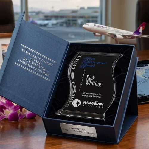 Personalized Engraved Wave Recognition Trophy