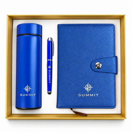Summit Blue Compass | Customized Blue Corporate Gift Box