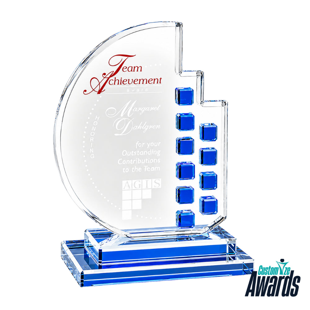 Cristal Azure Moon | Trophée gravé de reconnaissance
