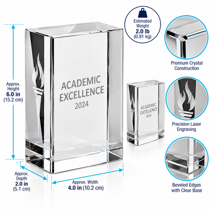 Lumina Prism | Plaque trophée en verre