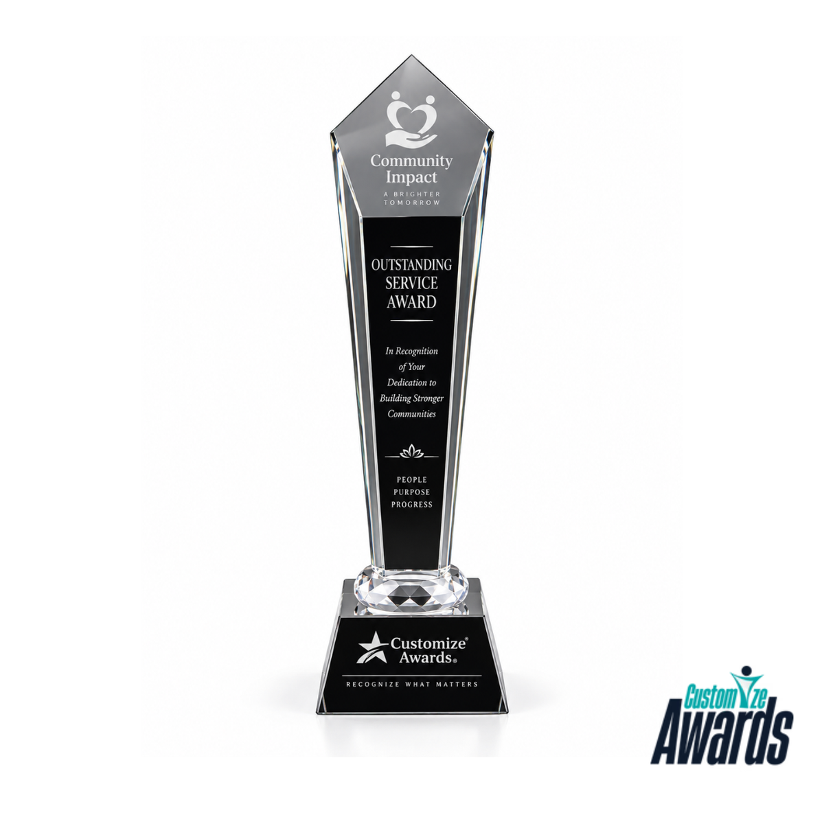 Community Pinnacle | Crystal Outstanding Service Award Trophy