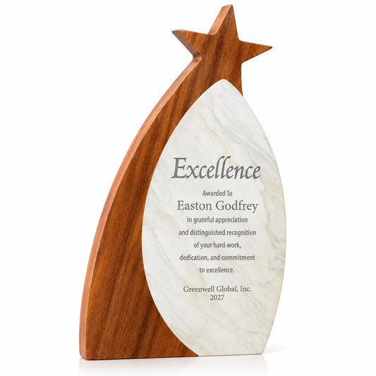 Star Marble | Wooden Employee Appreciation Plaques