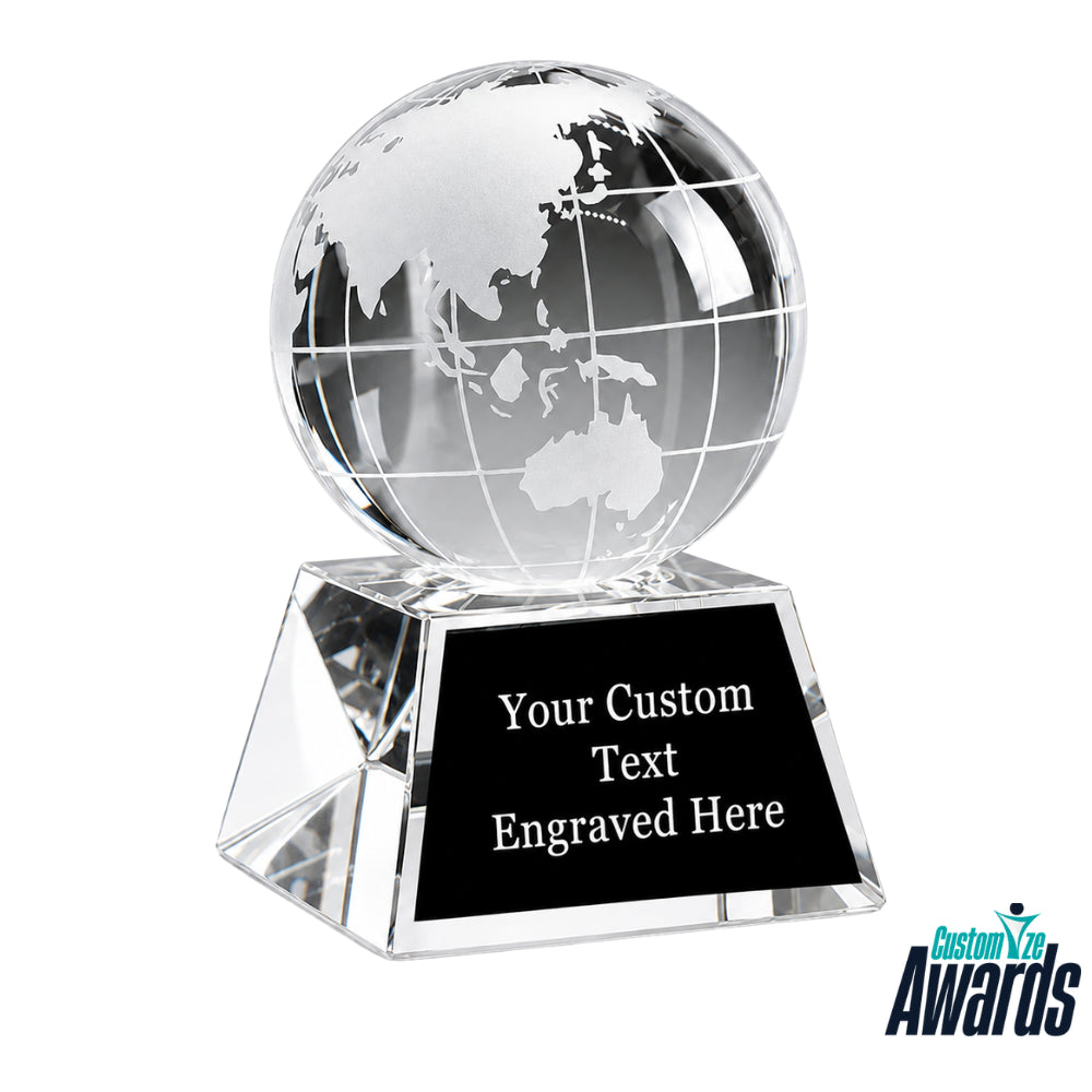 Globe Crystal | Custom Engraved World Globe Recognition Award