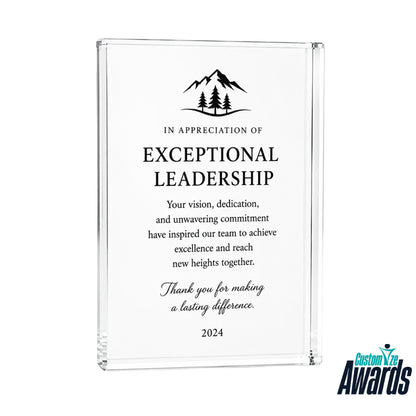 Wedge Crystal | Custom Engraved Recognition Plaque  Award