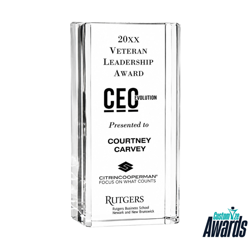Custom Optical | Personalized Recognition Crystal  Award