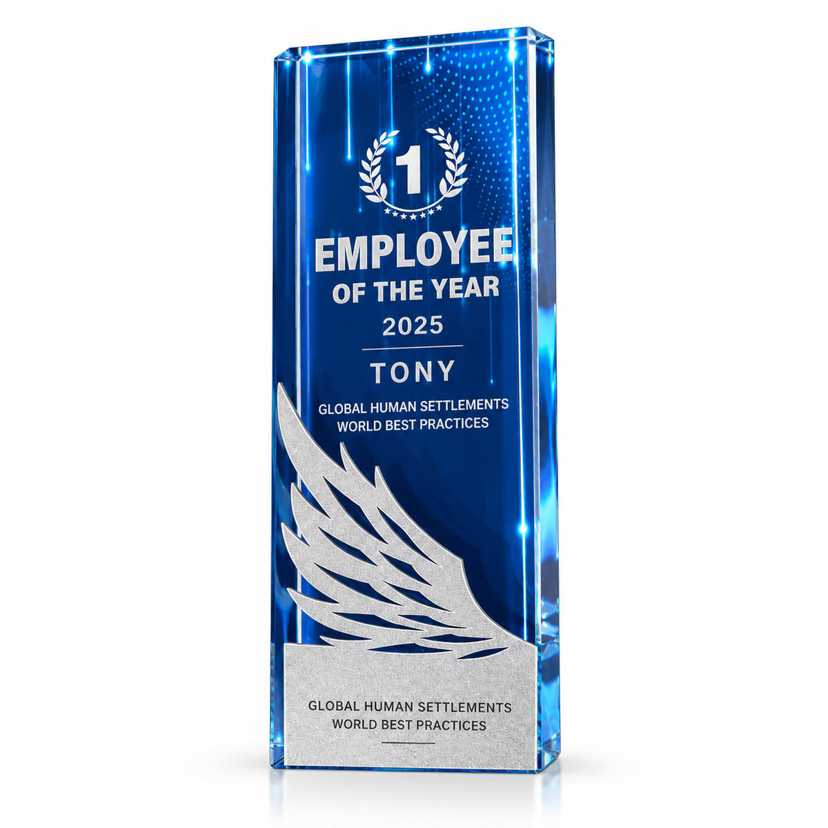 Liberty Horizon | Veterans Day Blue Crystal Military Recognition Award