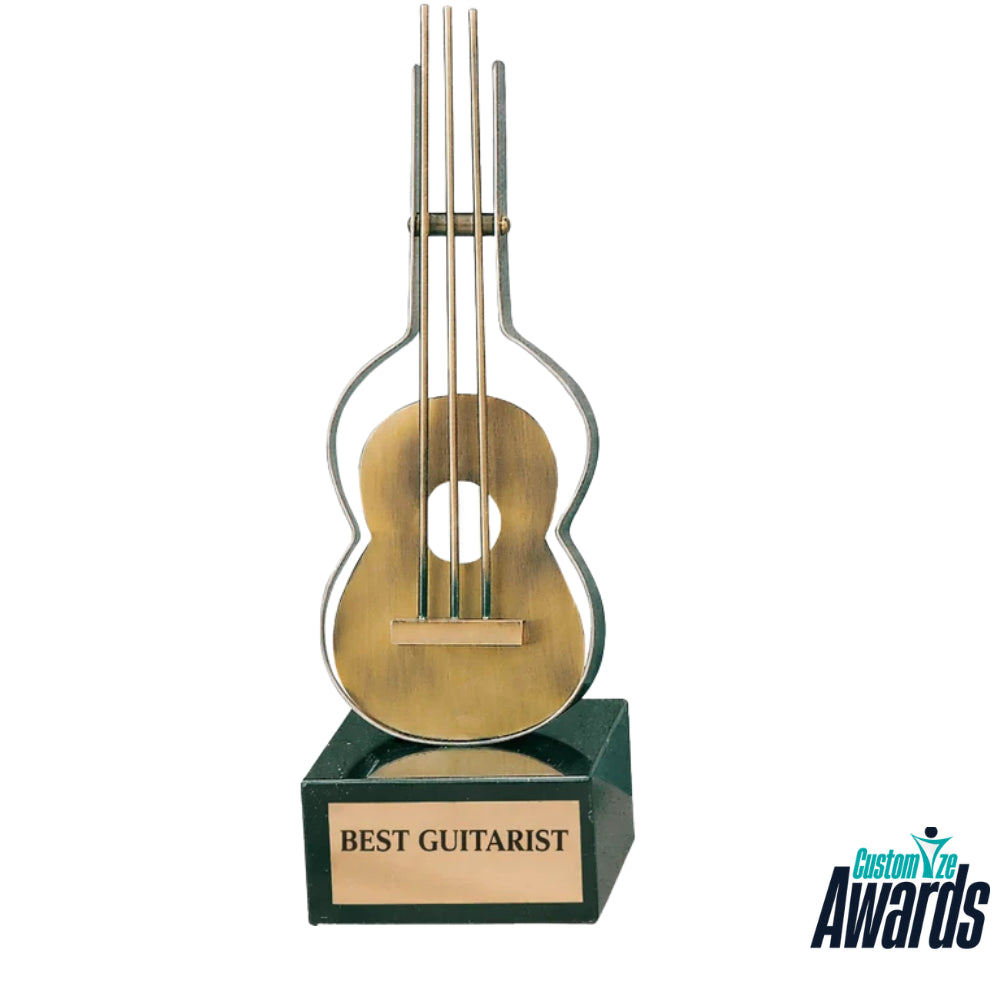 Guitare faite main | Trophée en métal pour une réussite musicale