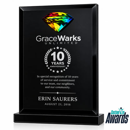 Prismatic Crystal | Custom Engraved Plaque Award for Employee Recognition