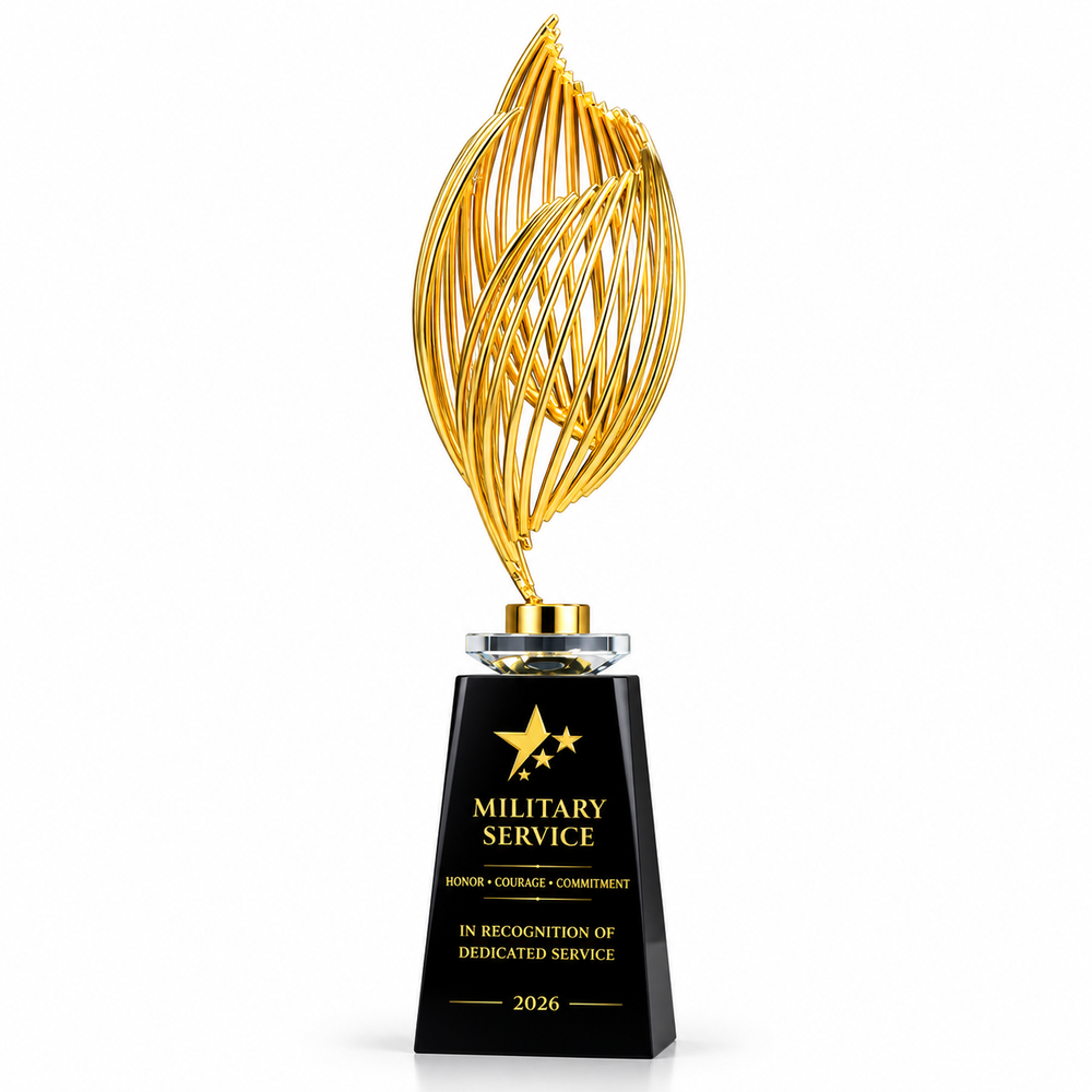 Patriot Flamecrest | Veterans Day Gold Military Service Recognition Award
