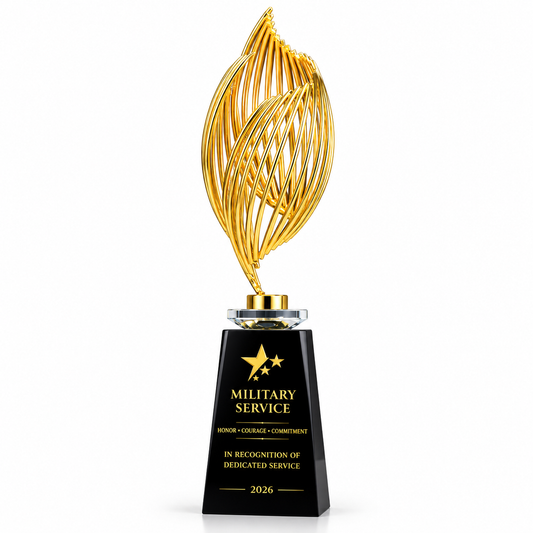 Patriot Flamecrest | Veterans Day Gold Military Service Recognition Award