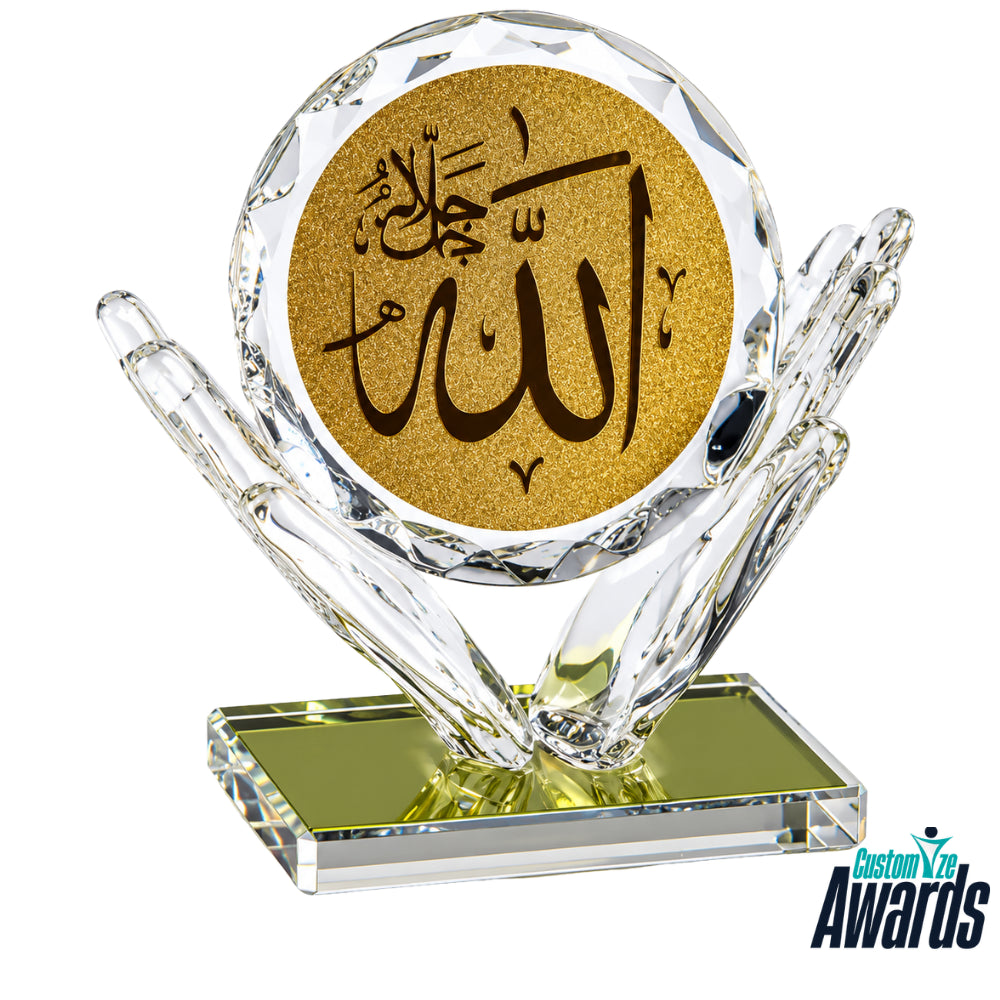 Circular Glass Metal | Personalized Engraved Glass Awards for Excellence