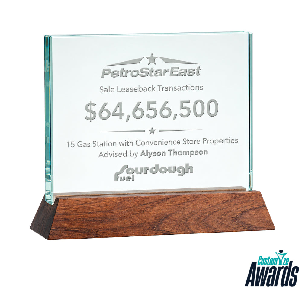 Walkerton Jade | Walnut Horizontal Plaque Award
