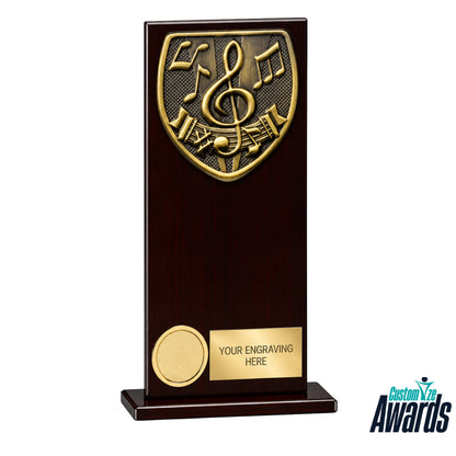 Music Black | Personalized glass award plaque for music achievement