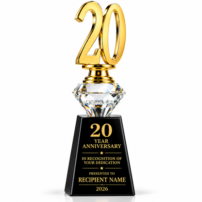 Regal Milestone | Custom Crystal 20 Year Service Anniversary Award