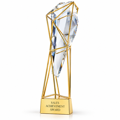 Golden Facet | Custom Crystal Sales Achievement Award