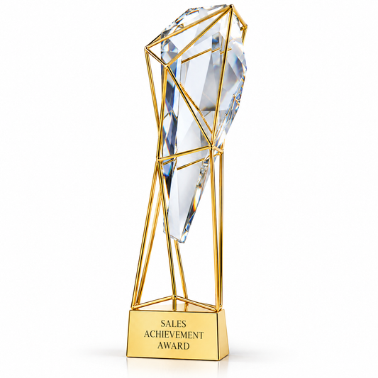 Golden Facet | Custom Crystal Sales Achievement Award