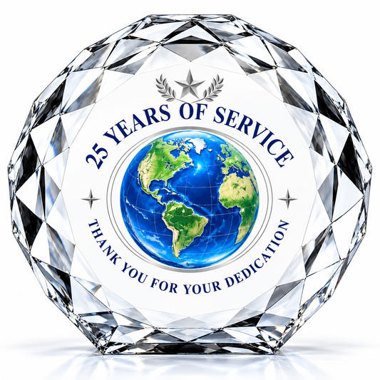 Global Legacy | Custom Crystal 25 Year Service Anniversary Award
