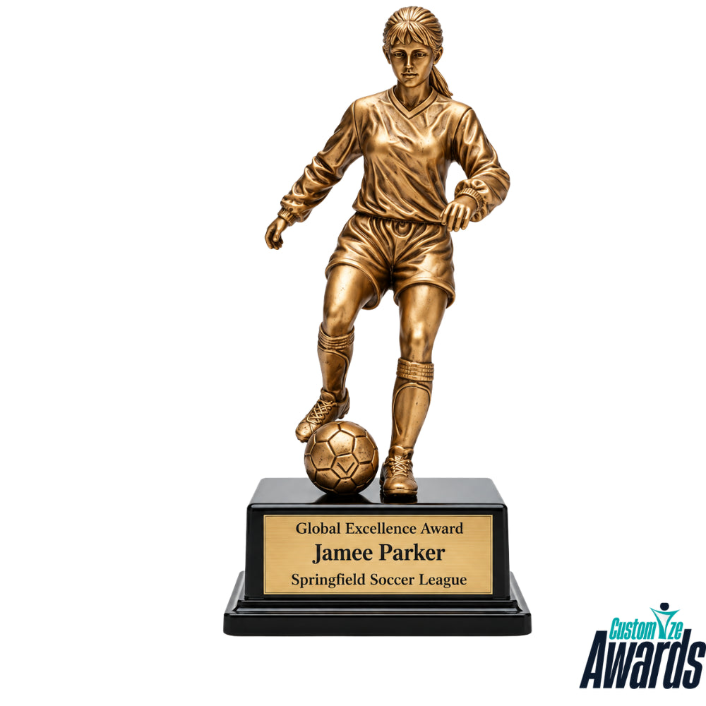 Striker's  Ambition | Personalized Soccer Performance Recognition Trophy