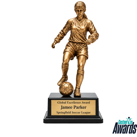 Striker's  Ambition | Personalized Soccer Performance Recognition Trophy