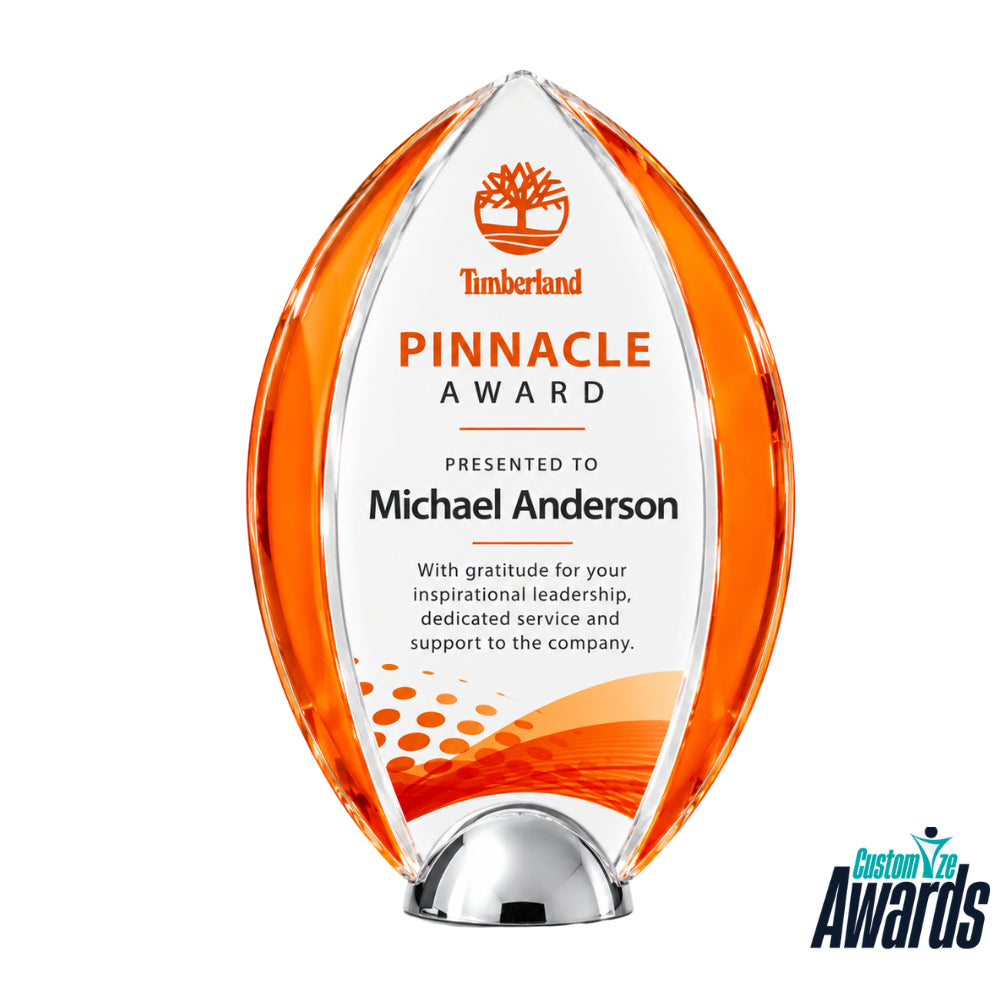 Orange VividPrint | Employee Recognition Crystal Award