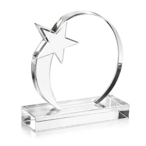 Personalized  Shooting Star Circle Crystal Award