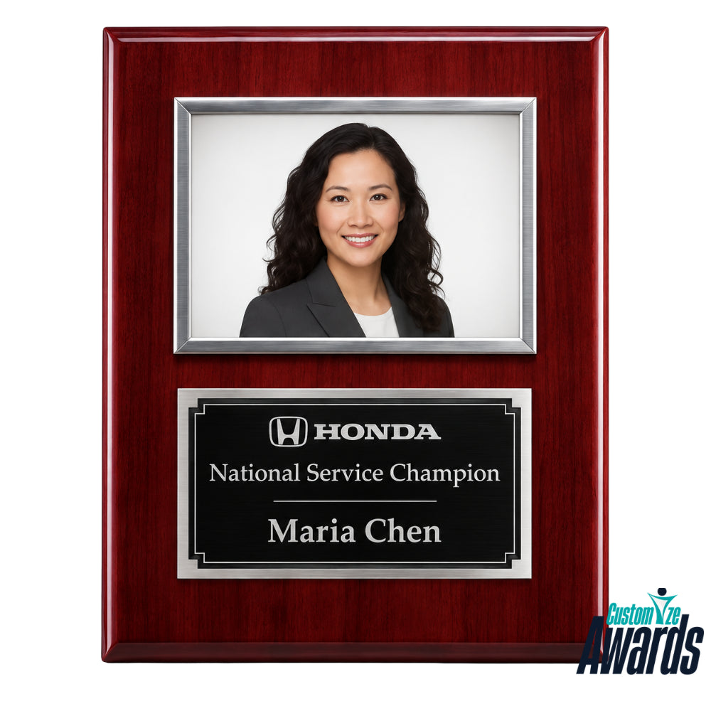 Rosewood Triumph | Personalized Framed Wood Award for Leadership Recognition