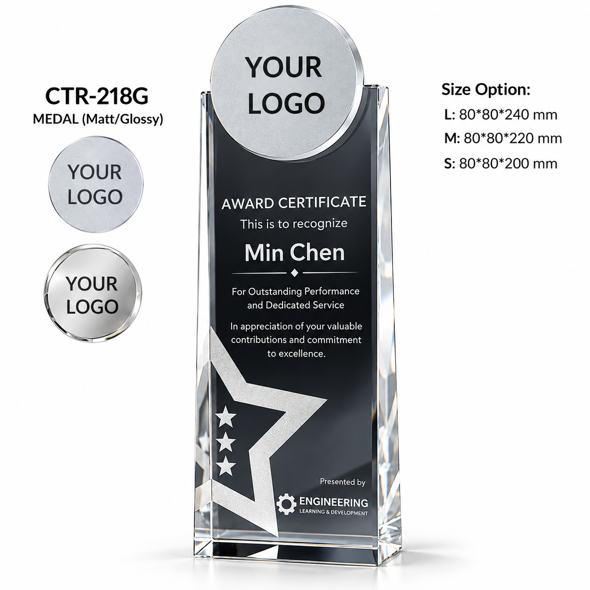 Liberty Beacon | Veterans Day Crystal Military Recognition Award