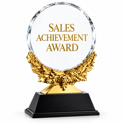 Golden Laurel | Custom Crystal Sales Achievement Award