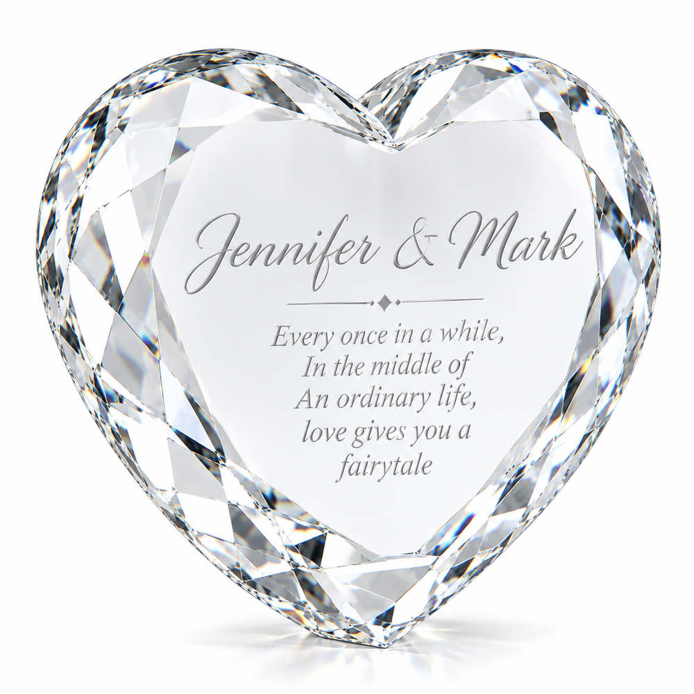Faceted Heart Keepsake | Personalized Engraved Appreciation Plaque