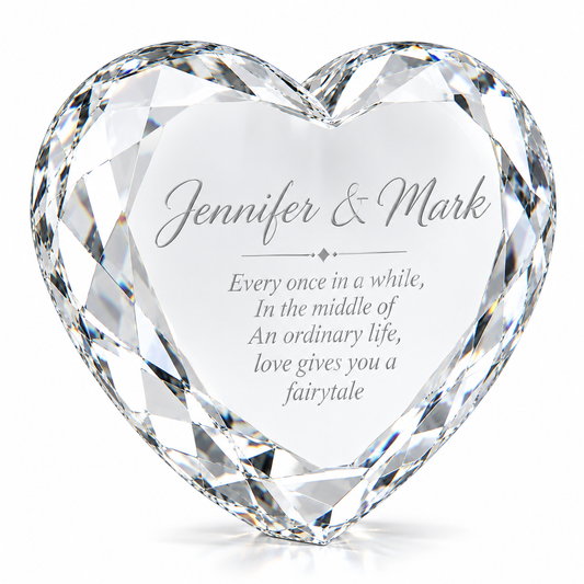 Faceted Heart Keepsake | Personalized Engraved Appreciation Plaque