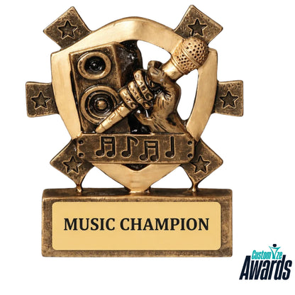 Mini Karaoké | Trophée Bouclier Gravé sur Mesure pour Concours de Chant