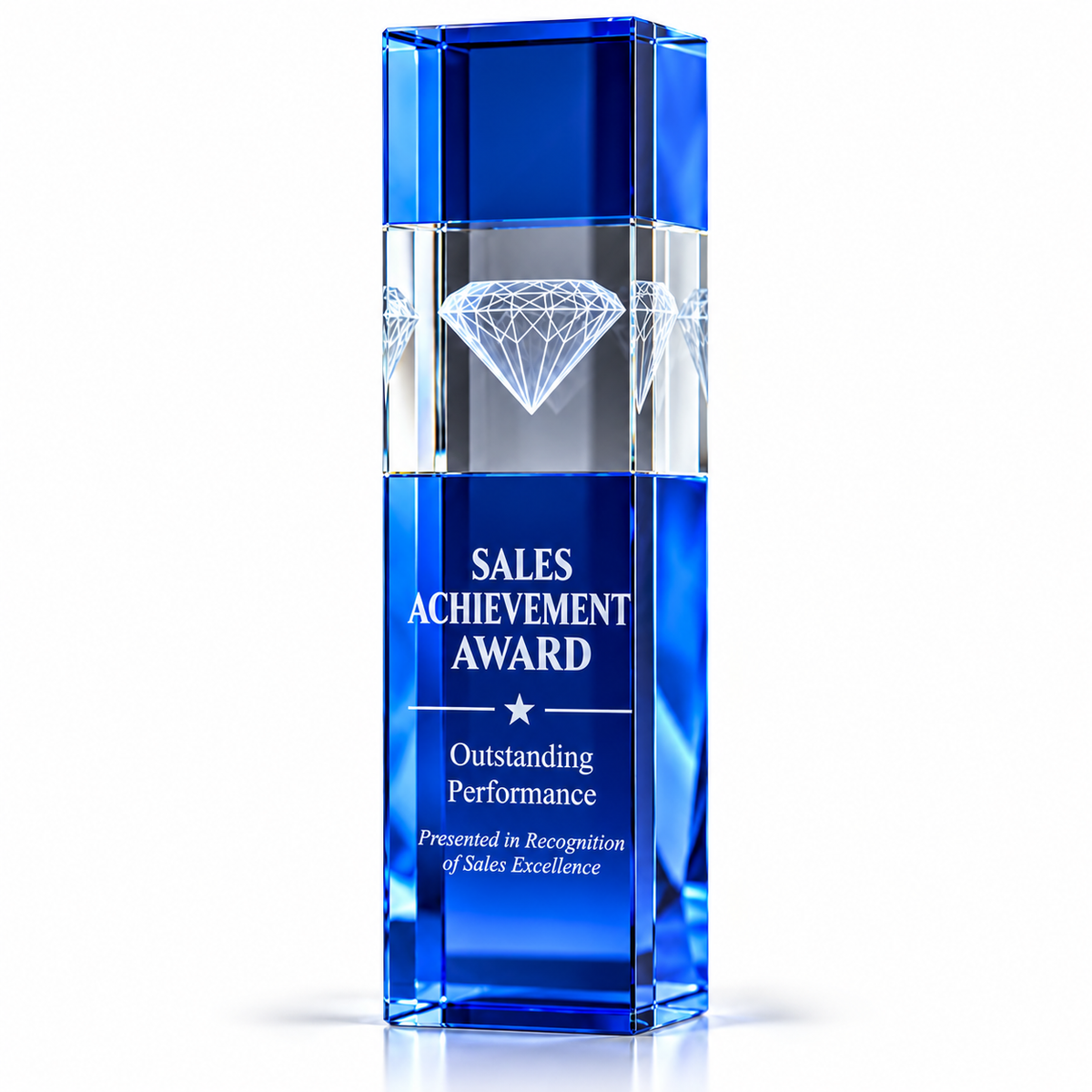 Sapphire Crest | Custom Crystal Sales Achievement Award