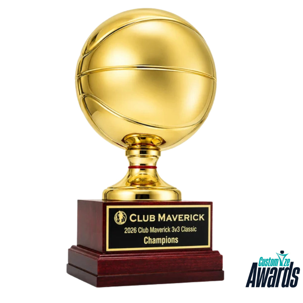 Gold Basketball | Custom 3v3 Championship Award Trophy