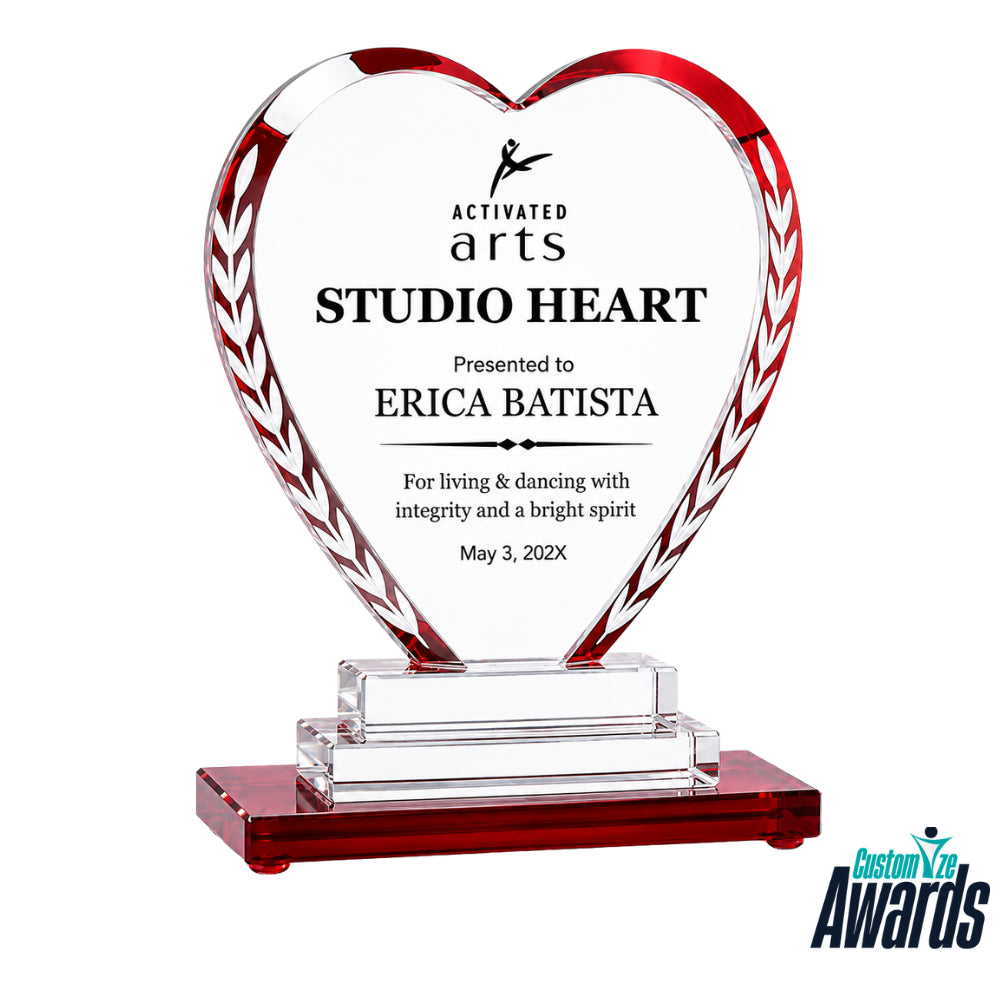 Crystal Heart | Custom Engraved Achievement Recognition Award