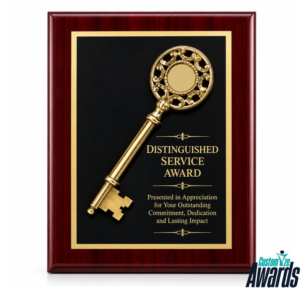 Classic Key | CustomService Award Plaque for Retirement and Achievement