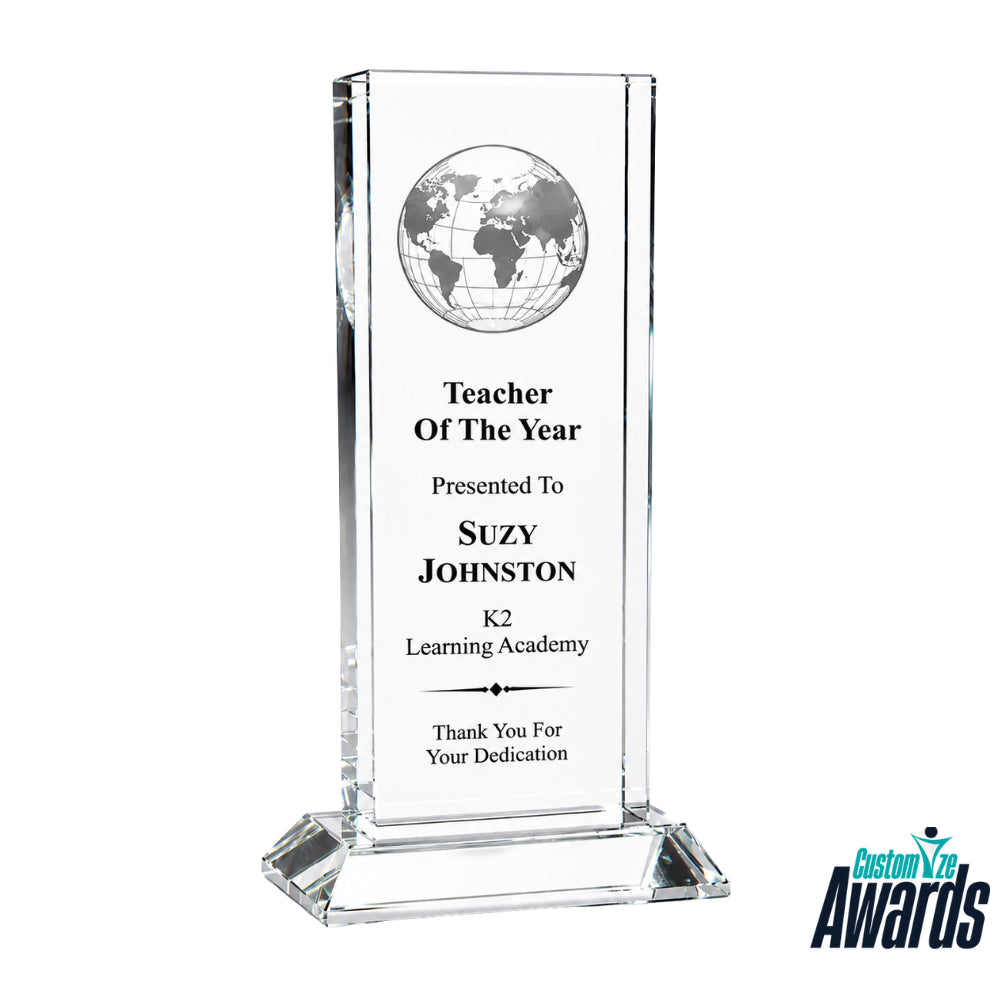 Crystal Globe | Custom Engraved Award for Excellence